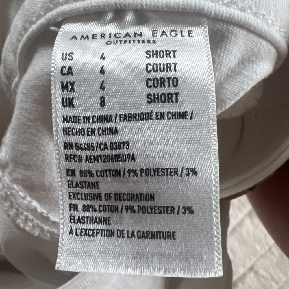 American Eagle Jeggings Womens 4 Short White Next Level Stretch Pants High Rise - Picture 5 of 9